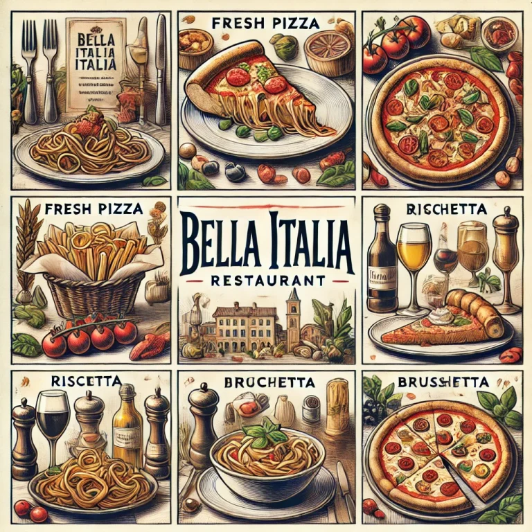 Bella Italia restaurant menu menuspotuk