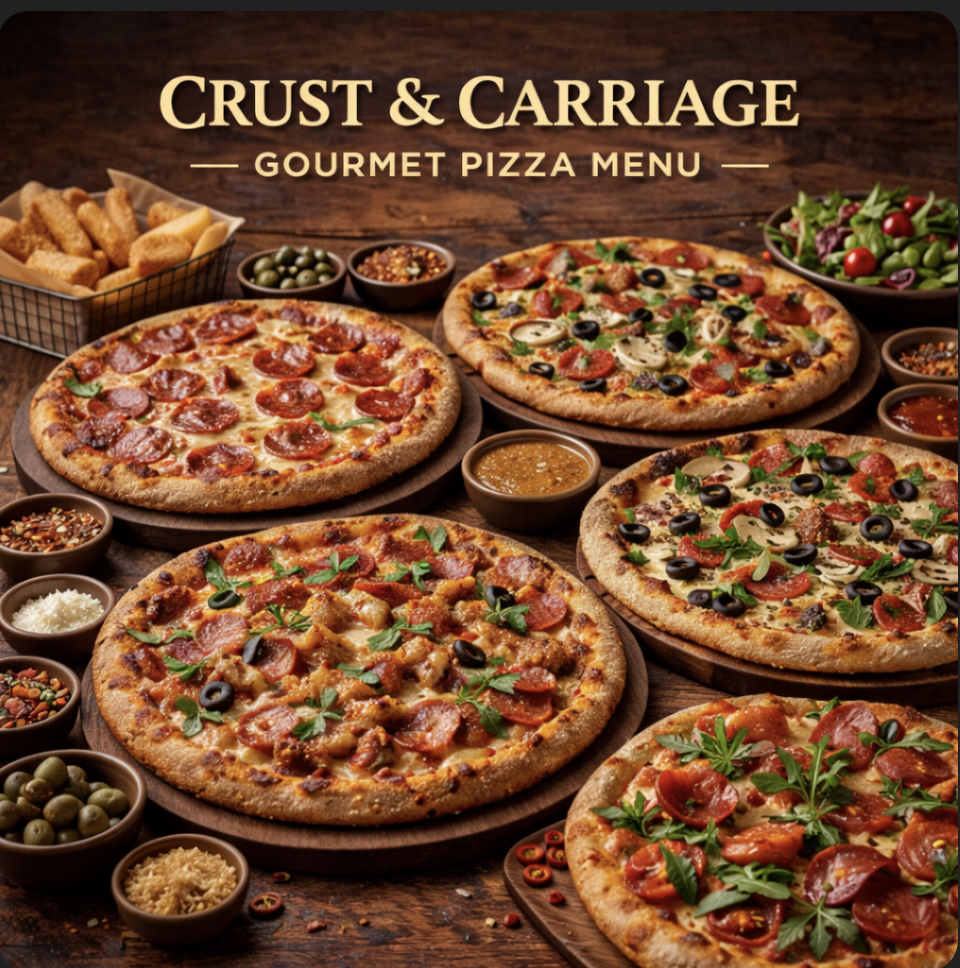 featured image of crust amp carriage gourmet pizza