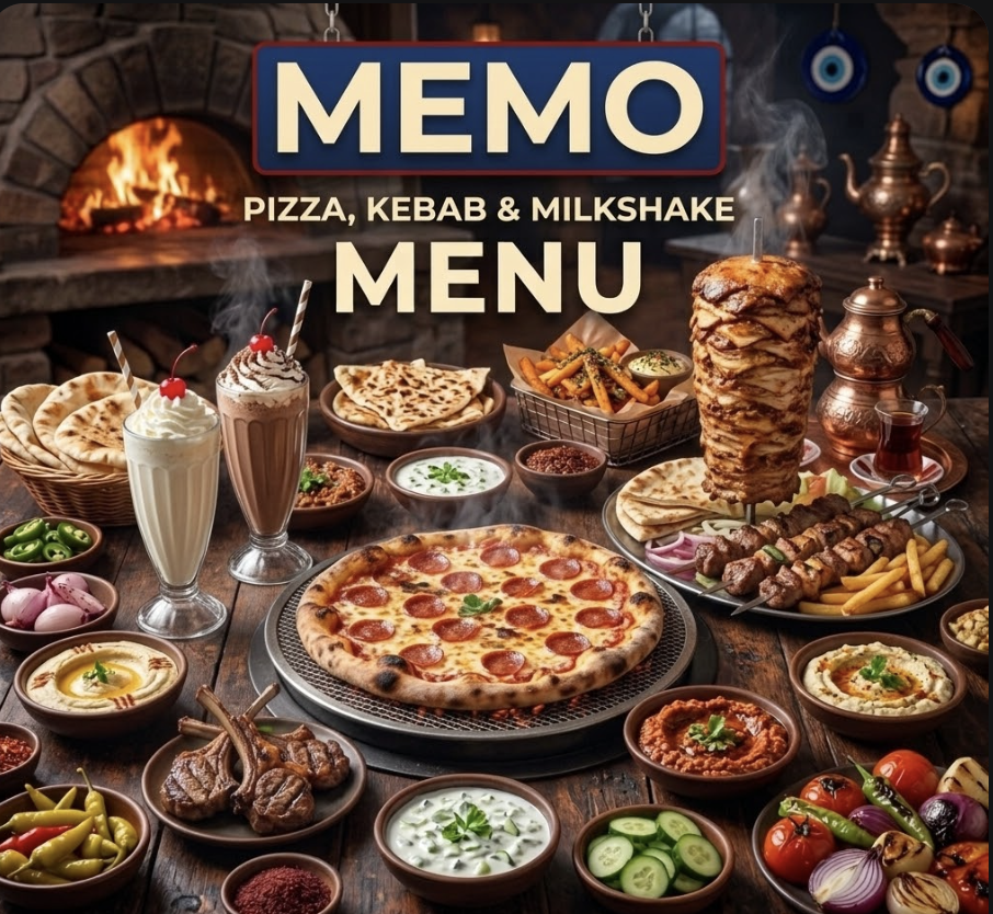 featured image of memo pizza kebab and milkshake
